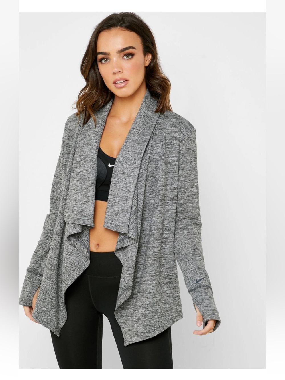 Nike dri-fit yoga waterfall open cardigan - M